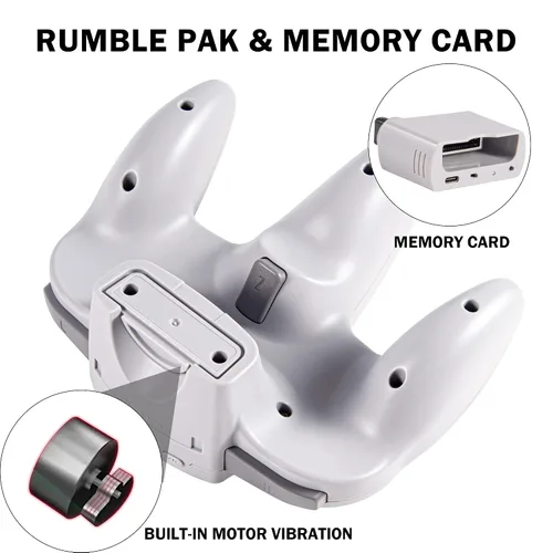 Vista 7 de KIWITATA Controlador inalámbrico N64, controlador remoto de 2.4 GHZ para juego de joystick, Gamepad compatible con consola N64, Switch, Raspberry