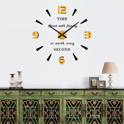 Vista 9 de VANGOLD Reloj de Pared de Gran Tamaño para Decoración de Sala de Estar, Relojes de Pared Decorativos a Pilas (Decoración Dorada del Hogar)