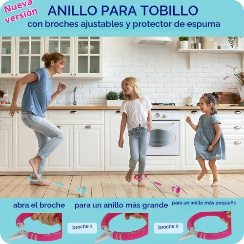 Vista 2 de Rocket Flashing LED Ankle Skip Fun Cool Jumping Gift for Ages 5 6 7 8 9 10+ Kids NO Battery Charging Needed Family Exercise Fitness Coordination Azul