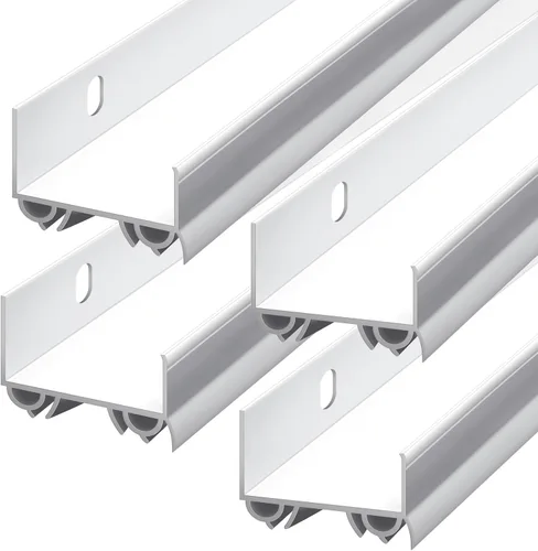 Vista 9 de Lineshading 2 juegos de barrido de puerta de plástico PVC de 1 3/4 x 36 pulgadas, tira de sellado de puerta exterior inferior para burletes