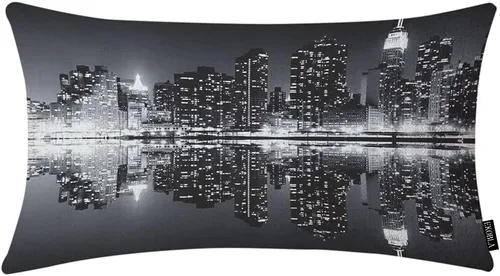 Vista 21 de EKOBLA Fundas de almohada abstractas de acuarela rectangulares oblongas Diseño de arte digital moderno y brillante Elemento de algodón y lino