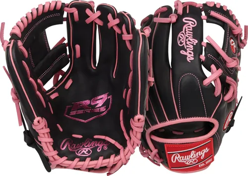 Vista 8 de Rawlings Guantes de béisbol de la serie R9 Tamaños 11.5 a 12.75 pulgadas Múltiples estilos Pro H-Web Negro/Oro