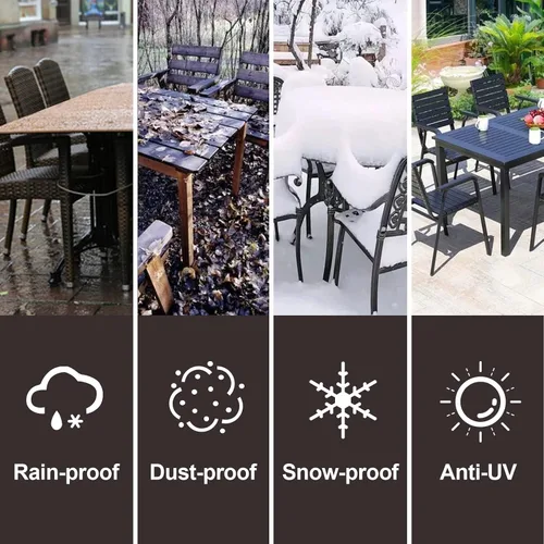 Vista 7 de PureFit Fundas para muebles de patio, funda para muebles de mesa para exteriores, lona impermeable, rectangular, 650D, fundas de patio para muebles