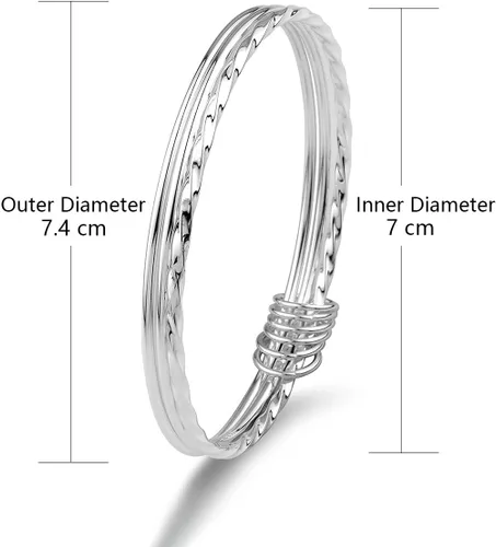 Vista 5 de Silver Bangle Bracelet