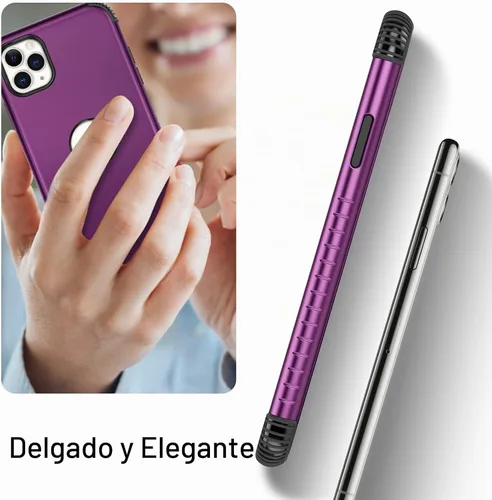 Vista 8 de BENTOBEN Fundas para iPhone 11 Pro Max, 2 en 1, ajuste delgado, resistente, híbrido, a prueba de golpes, de poliuretano termoplástico suave Violeta