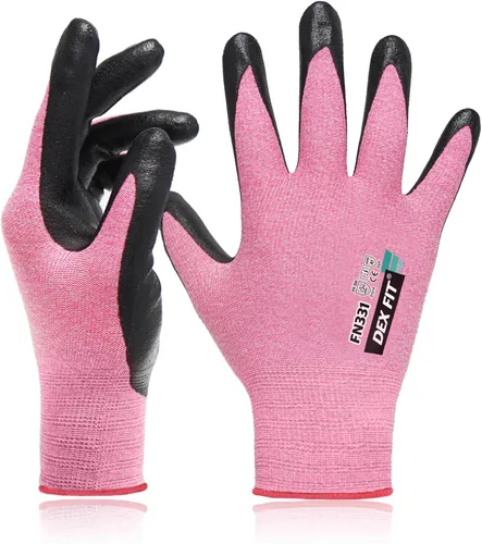 Vista 10 de DEX FIT Prime - Guantes de trabajo de nitrilo FN331, ajuste cómodo 3D, agarre antideslizante, duraderos, delgados, ligeros y frescos, compatibles