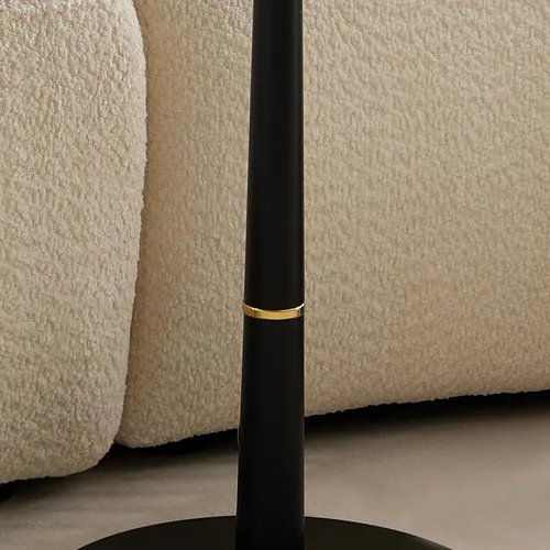 Vista 6 de 15.74'' Side End Tabel for Living Room, Modern Accent Drink Table, Wood Square Tabletop & Metal Pedestal, Easy Assembly, Black