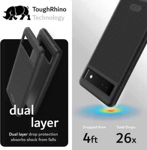Vista 3 de TUDIA MergeGrip - Carcasa para Google Pixel 6a, color negro mate