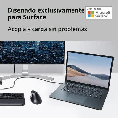 Vista 2 de Kensington Estación de acoplamiento SD5750T Thunderbolt 4 para Microsoft Surface Pro 10/9/8/7 y 13" y Surface Laptop Studio (K37899NA)