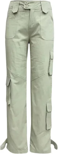 Vista 6 de SHOPESSA Pantalones cargo de pierna ancha para mujer, leggings de yoga de tiro alto con bolsillos, talla grande, pantalones de pierna recta