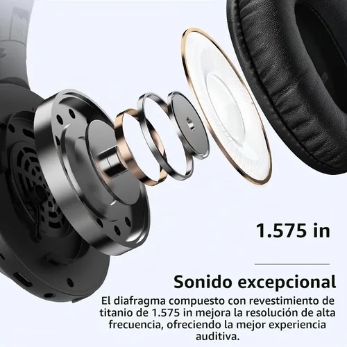 Vista 3 de TOZO HA1 70H Over Ear Wireless Headphones Bluetooth 5.4 Foldable Headset Negro