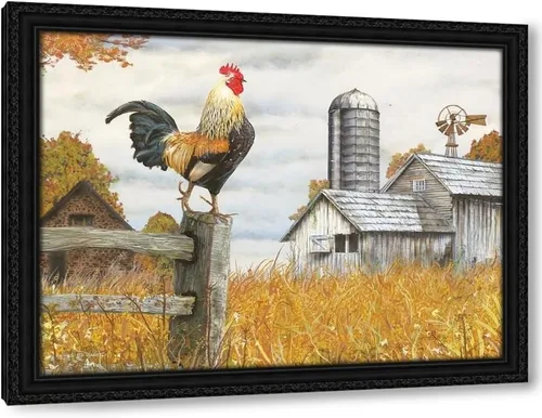 Vista 4 de ArtDirect - Wargo, Ed 18x15 Black Modern Framed Art Print Titled: Down on the Farm II