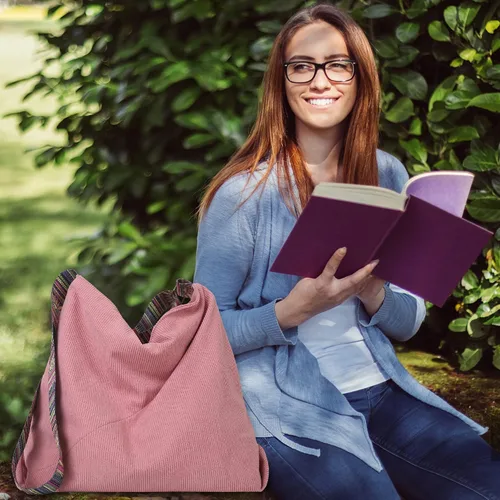 Vista 5 de Bolso de mano de pana para mujer, bolso cruzado Hobo para mujer con correa de guitarra, bolso de mensajero de lona para la escuela, el trabajo