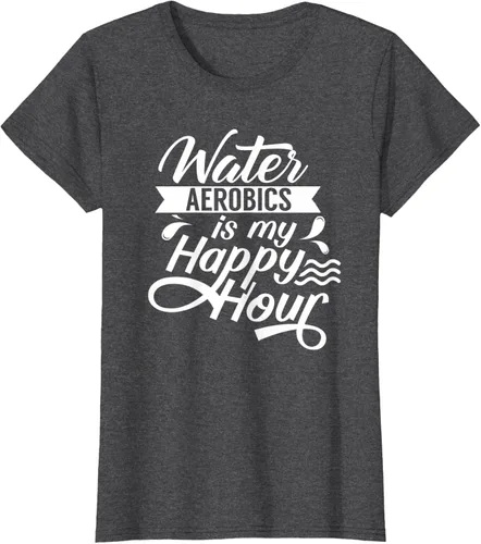 Vista 3 de Water Aerobics Is My Happy Hour Hobby Instructor Aqua Camiseta Negro
