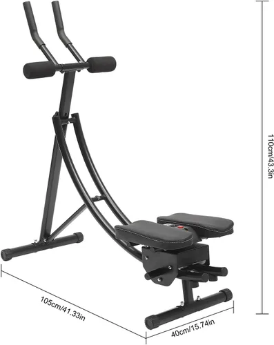 Vista 5 de Ab Machine Abs Equipo de entrenamiento para gimnasio en casa, máquina de ejercicios abdominales de núcleo plegable, equipo deportivo y de Negro-a