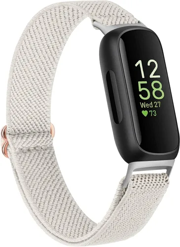 Vista 8 de Vancle Correas elásticas para Fitbit Inspire 3 para mujeres, bandas ajustables y transpirables de nylon elástico compatibles con Fitbit Inspire 3