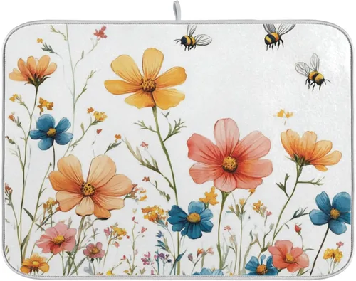 Vista 56 de Tapete de secado de platos para encimera de cocina, tapete de secado de platos, tapete escurridor de platos, almohadilla de microfibra absorbente