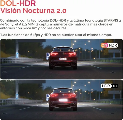 Vista 7 de VIOFO Dash Cam Front A119 Mini 2, STARVIS 2 Sensor, 2K 60fps Car Dashcam