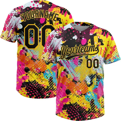 Vista 16 de Camisetas de béisbol personalizadas con dos botones, camisetas de sóftbol personalizadas con logotipo de nombre cosido para hombres, mujeres