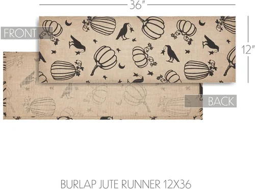 Vista 3 de VHC Brands Raven Harvest - Camino rústico de yute de arpillera de 12 x 36 pulgadas
