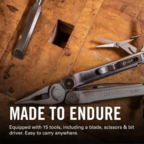 Vista 5 de LEATHERMAN, Multiherramienta Curl, herramienta diaria de acero inoxidable, con funda de nailon