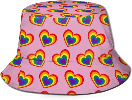 Vista 7 de Sombrero de pescador del orgullo LGBT del arco iris, sombrero de pescador del orgullo gay, sombreros de protección solar UV de la moda