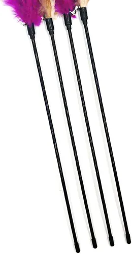 Vista 4 de 4 varitas interactivas para gatos, varita larga de 20 pulgadas con campana ruidosa para gatos y gatitos