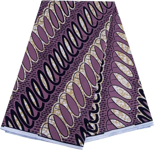 Vista 17 de Tela de algodón africana de la impresión de la cera de Ankara de 6 yardas usada para el material de costura