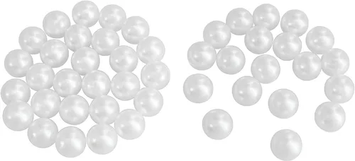 Vista 2 de Perlas artificiales 379 piezas de perlas blancas sin perforar de 0.315 pulgadas para rellenos de jarrones, fabricación de joyas, dispersión de mesa