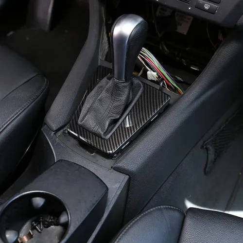Vista 5 de YIWANG ABS Fibra de carbono coche styling cambio cambio panel decorativo Fram cubierta Trim para BMW X3 E83 2003-2010 mano izquierda accesorios