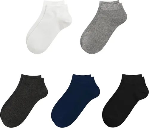 Vista 15 de SERISIMPLE Calcetines de bambú de viscosa para la escuela, calcetines de tobillo súper suaves para niños, puños elásticos, calcetines atléticos