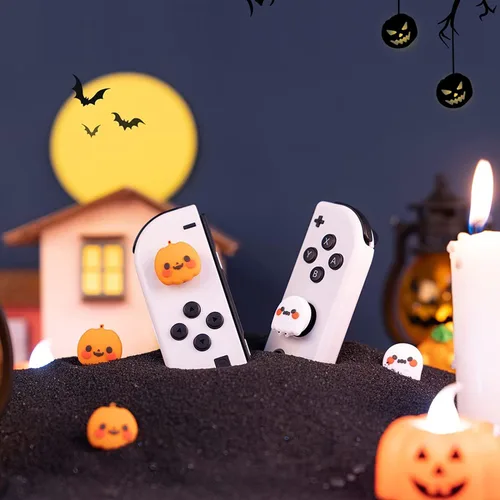 Vista 5 de GeekShare Lindas tapas de silicona para el pulgar de Joycon para Halloween, cubierta de joystick compatible con Nintendo Switch OLED Switch Lite
