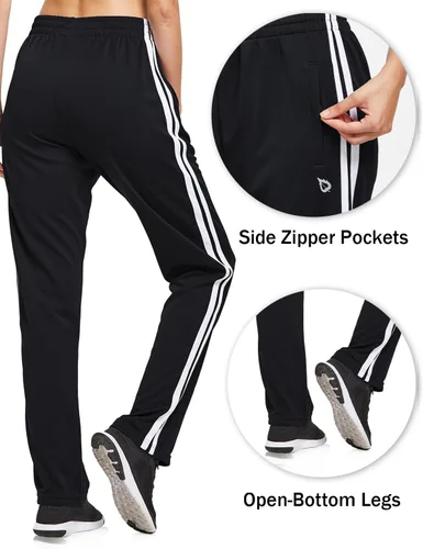 Vista 3 de BALEAF Pantalones deportivos para mujer, pantalones deportivos con bolsillos con cremallera, pantalones deportivos para correr