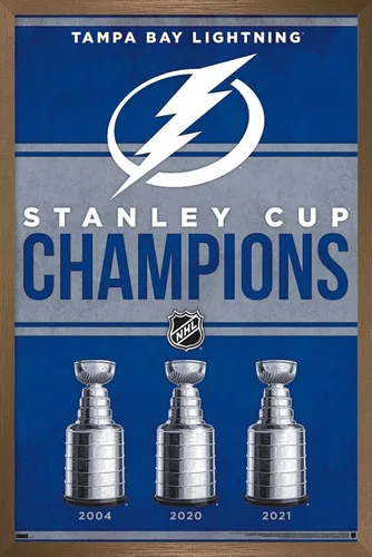 Vista 16 de Trends International NHL Tampa Bay Lightning - Póster de pared Champions 23, 22.4 pulgadas de largo x 14.7 pulgadas, versión enmarcada de madera