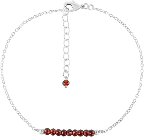 Vista 62 de YANARA Pulsera de tobillo para mujer, piedra de nacimiento natural, cuentas de piedras preciosas, tobillera delicada hecha a mano de 9 pulgadas +