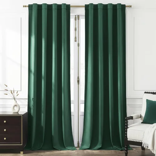Vista 28 de Timeper Cortinas opacas de terciopelo negro de 42 pulgadas de ancho x 84 pulgadas de largo, cortinas opacas para dormitorio, sala de estar, cortinas