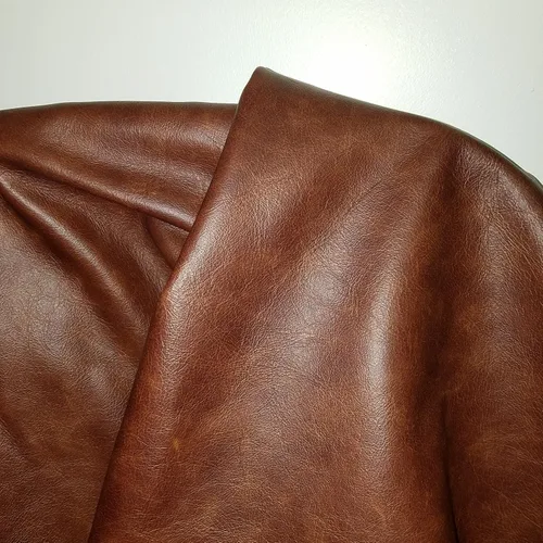Vista 3 de NAT LEATHERS Brown Cognac Weekender 8 pulgadas x 10 pulgadas corte pieza de dos tonos suave tapicería chap cuero genuino piel piel piel 8 "x 10