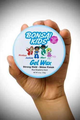 Vista 6 de Bonsai Kids - Cera de gel para el cabello para niños, agarre fuerte para niños pequeños y niños, domina los volantes, colas de caballo, moños
