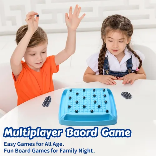 Vista 3 de Juego Magnético, Juego de Mesa Magnético Familiar para Niños y Adultos, Juego de Mesa de Ajedrez para Noche de Juegos 2-4 Jugadores (Azul)