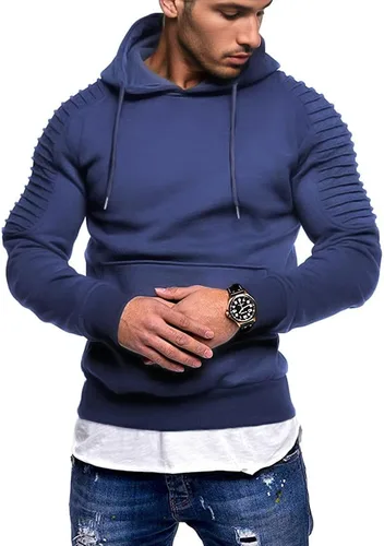 Vista 2 de COOFANDY Sudadera con capucha de entrenamiento para hombre, ligera, atlética, moderna, con bolsillo