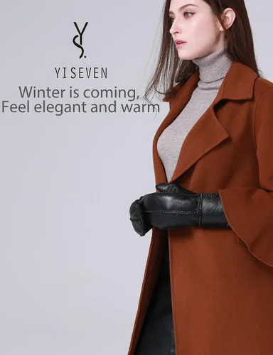 Vista 2 de YISEVEN Manoplas de piel de oveja de invierno para mujer