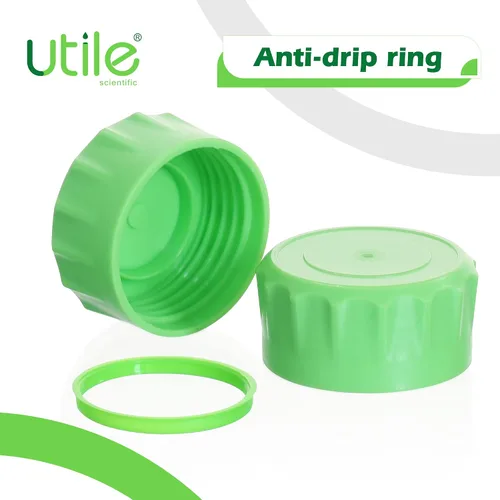 Vista 5 de Utile Botella multimedia, 3.3 botellas de vidrio de borosilicato con tapones de rosca GL45, 6 botellas de medios de laboratorio de 3.4 fl oz