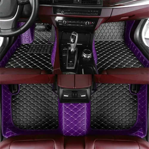 Vista 17 de Nuevas alfombrillas de coche personalizadas para Sedán, SUV, camioneta, alfombrillas de cuero para todo tipo de clima, Negro Alfombras para Carro