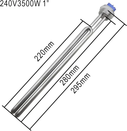 Vista 3 de DERNORD Elemento de calefacción atornillado del elemento del calentador de agua plegable de 240V 3500W