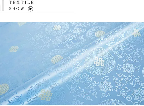 Vista 8 de BAWHO Mooie Jacquard Stof Elegant Licht Fel Kleur Patroon Ontwerp Bloem Ambachten Doek Voor Naaien Cheongsam Kostuums Damesjurken DamesjurkenBlauw75