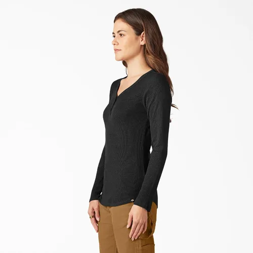 Vista 3 de Dickies Camisa Henley de manga larga con 3 botones para mujer