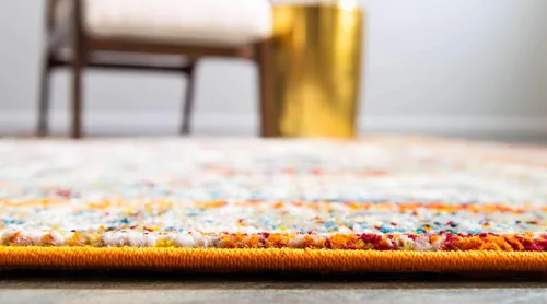 Vista 4 de Unique Loom - Alfombra estilo tradicional de Rosso Collection, Polipropileno, Beige/anaranjado