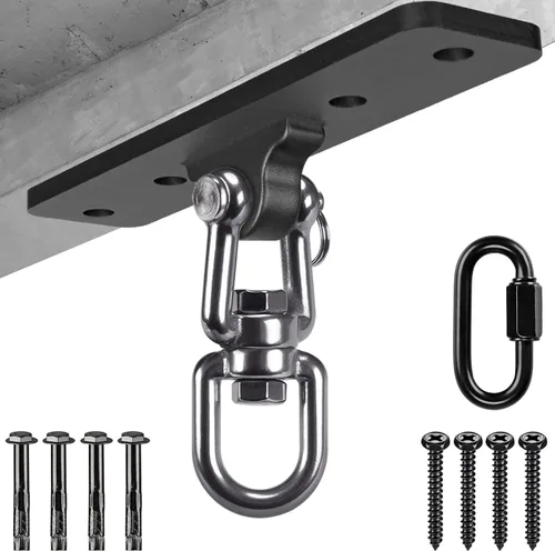 Vista 8 de SELEWARE Percha para saco de boxeo, soporte de suspensión de bolsa pesada para boxeo Muay Thai Hardware de entrenamiento de boxeo
