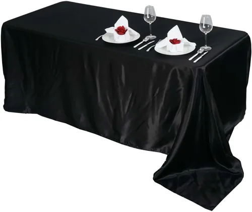 Vista 6 de Balsa Circle Mantel rectangular lavable de satén de color liso para fiesta de Halloween, 6 piezas de 60 x 102 pulgadas, color naranja, suministros