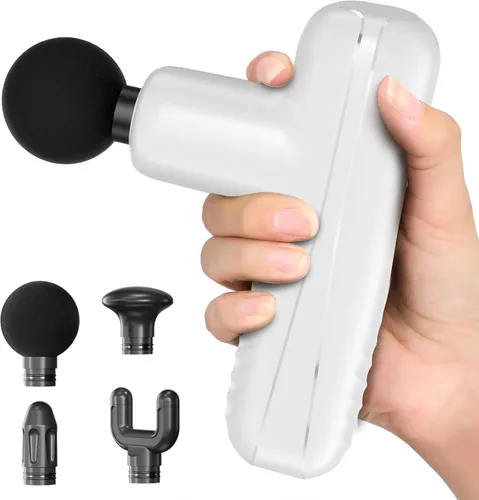Vista 9 de Mini pistola de masaje, potente masajeador muscular de mano para relajación muscular, percusión de tejido profundo, pequeña pistola de masaje Negro